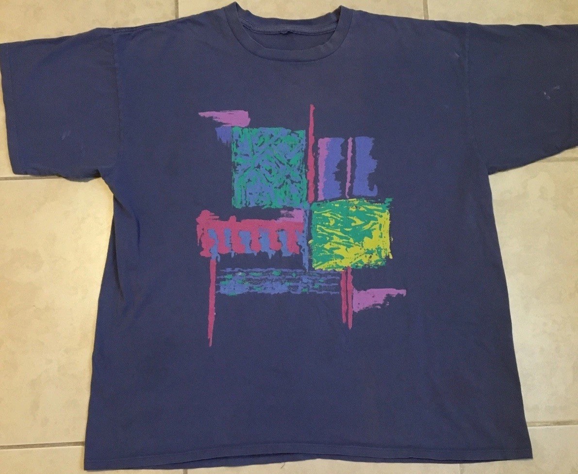Vtg 90s Abstract Art Faded Shirt XXL Surf Skate Vaporwave Quiksilver OP Grunge gallery