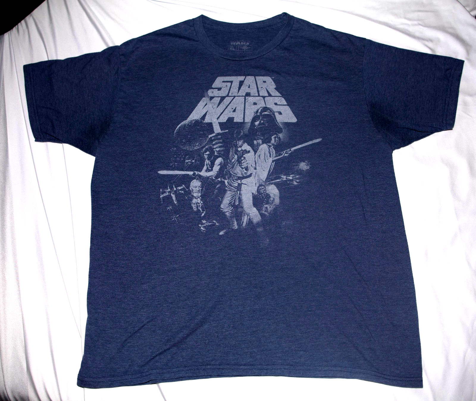 Star Wars Men's T-Shirt XL Blue-Gray Color 50/50 Cotton-Poly Blend gallery