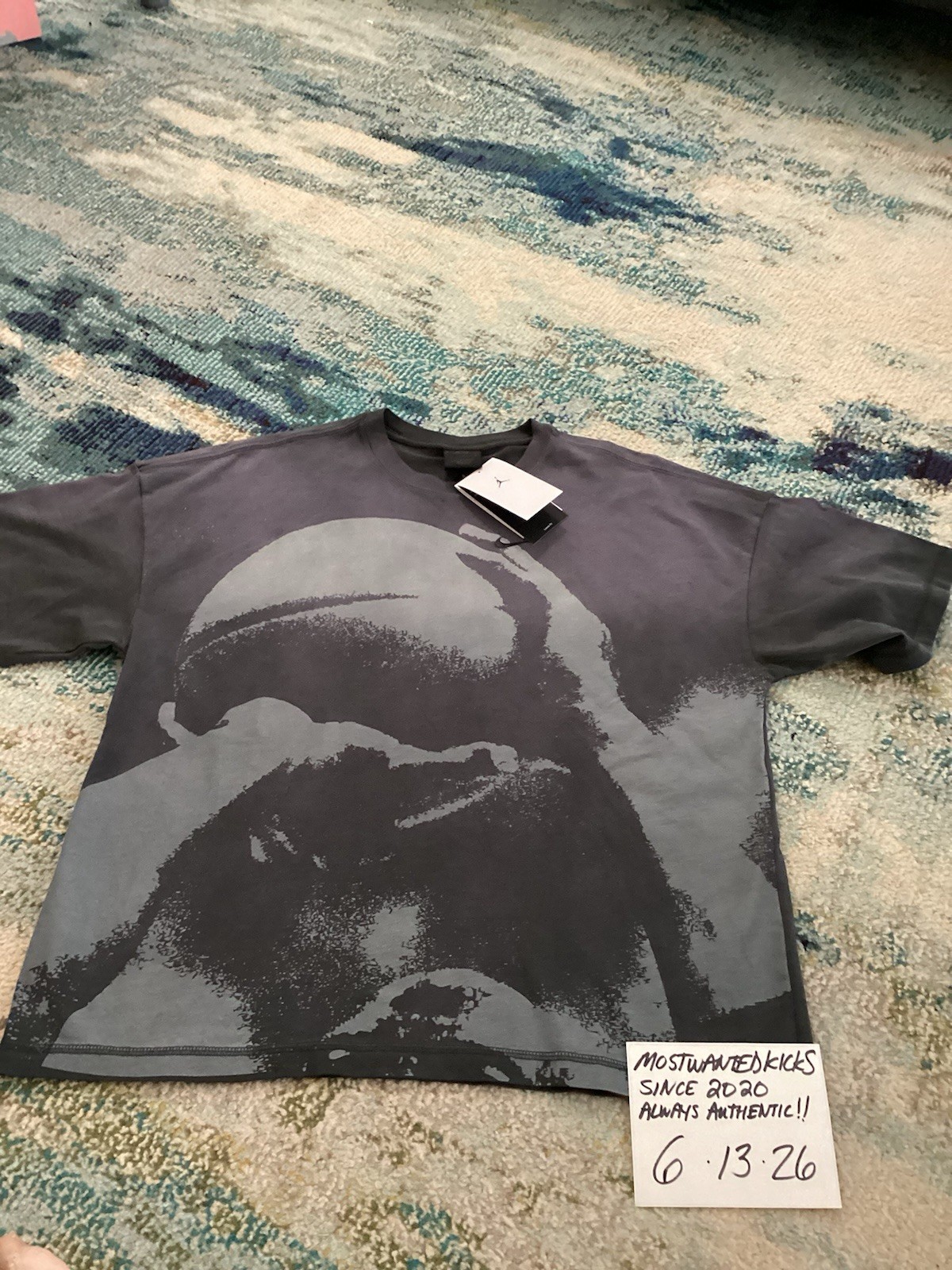 NWT Nike Air Jordan Shooting Graphic Anthracite Loose Fit T-Shirt Men’s Sz M gallery