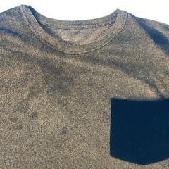 Boho Large Blank Pocket T-Shirt Distressed Black Brown Grunge Fade Workwear