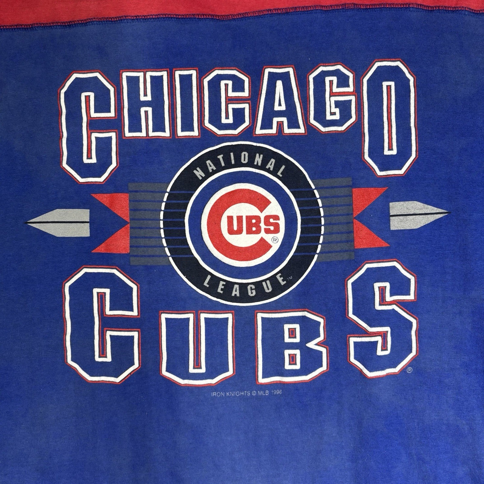 Vtg 1996 Chicago Cubs Shirt XL Iron Knights Pro Edge Colorblock Distressed 90s gallery