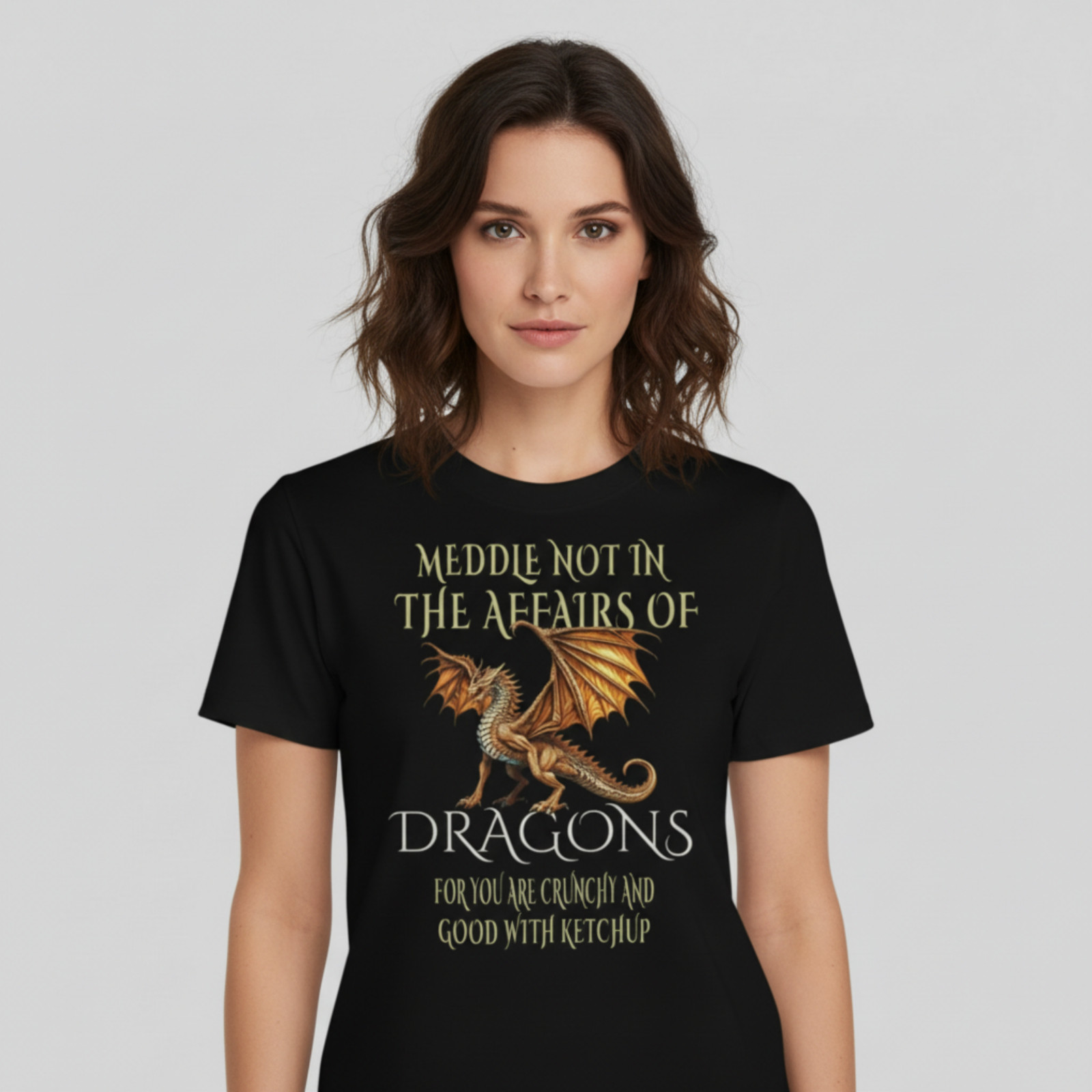 Do Not Meddle in the Affairs of Dragons Funny Fantasy Dragon T-Shirt gallery