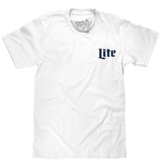 Miller Lite Beer Front and Back Print Mens T Shirt White