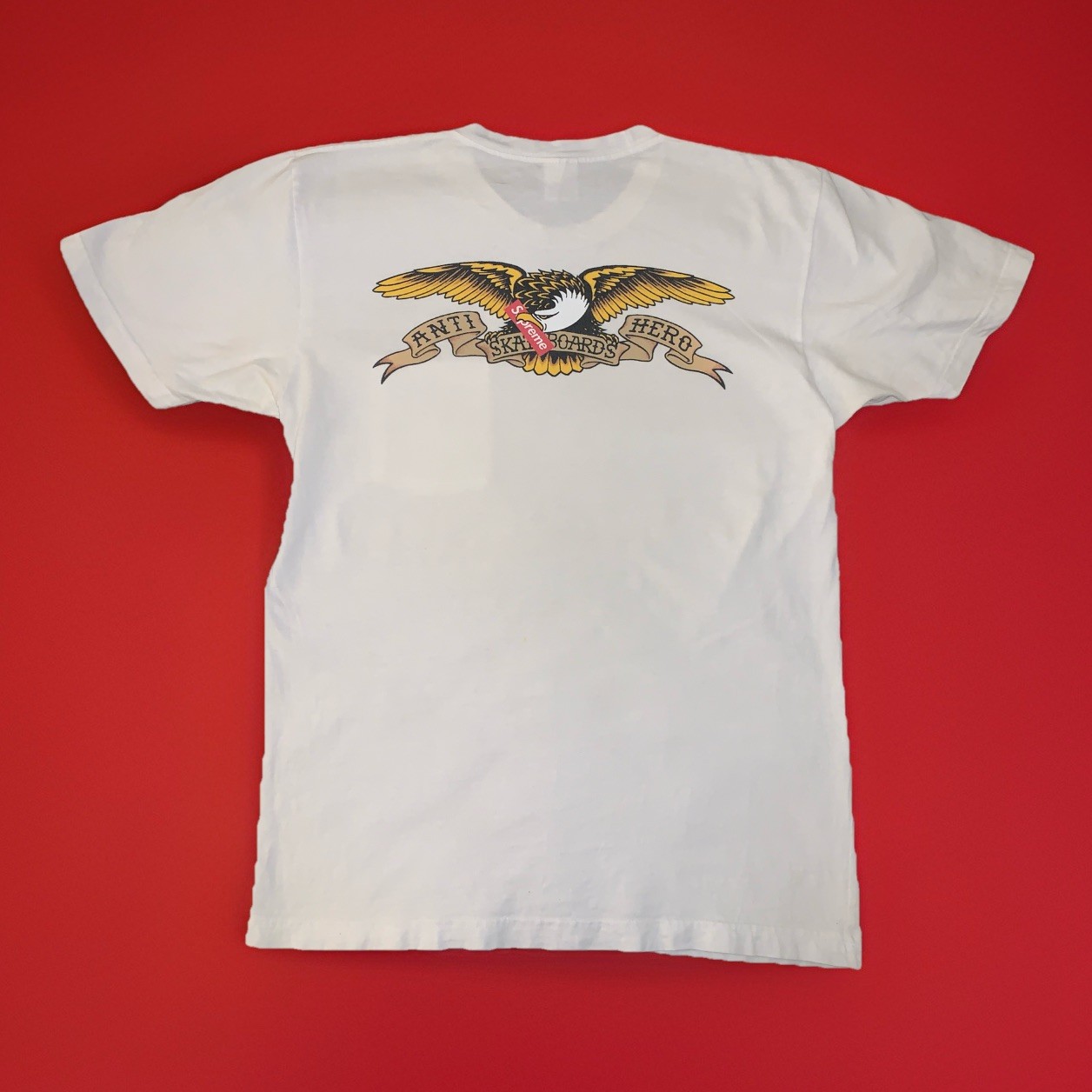 Supreme Anti Hero Skateboards Shirt Mens Large White Pocket Tee Eagle SS16 Y2K