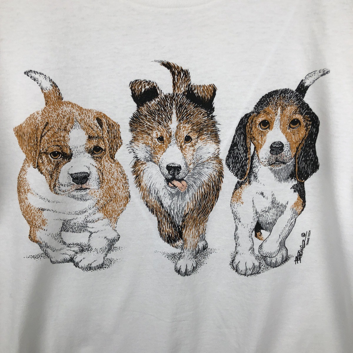 Used 90'S Hanes HEAVYWEIGHT 50/50 Dog Print Animal T-Shirt Men's Size M (app... gallery