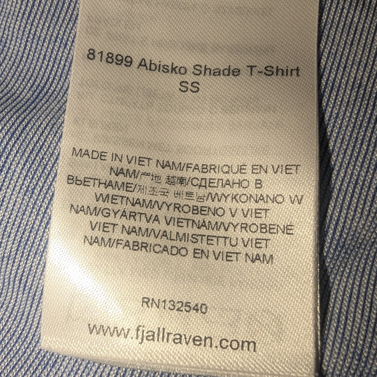 Fjallraven Abisko Shade T-Shirt Short Sleeve Men's Medium Blue Micro Stripe EUC gallery