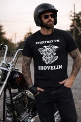 Shovelhead Harley Davidson T-shirt Chopper Everyday im SHOVELIN OG Vintage Style