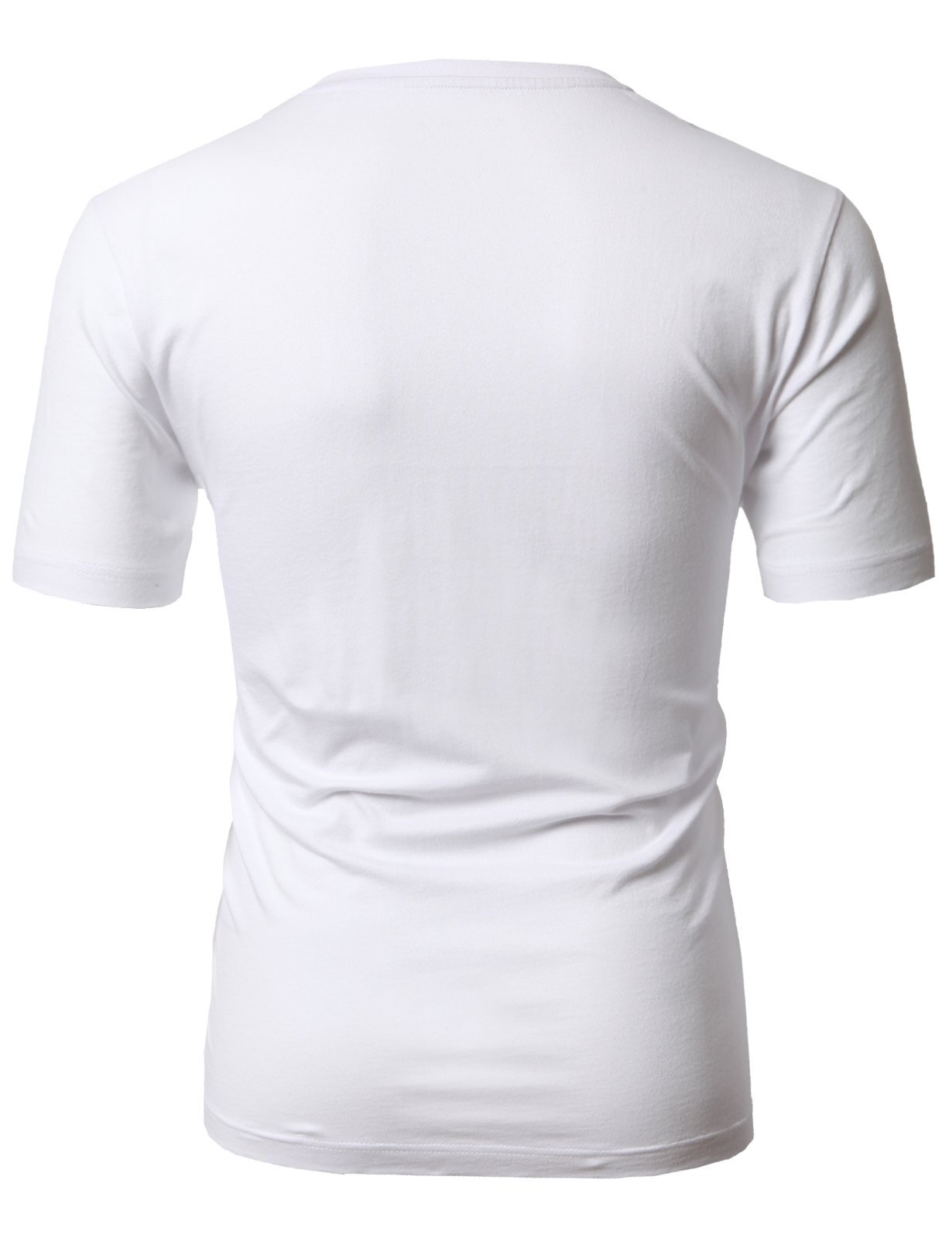 Mens Daily Basic V Neck Short Sleeve T-Shirts with Cotton Blended Fabric WHIT... gallery