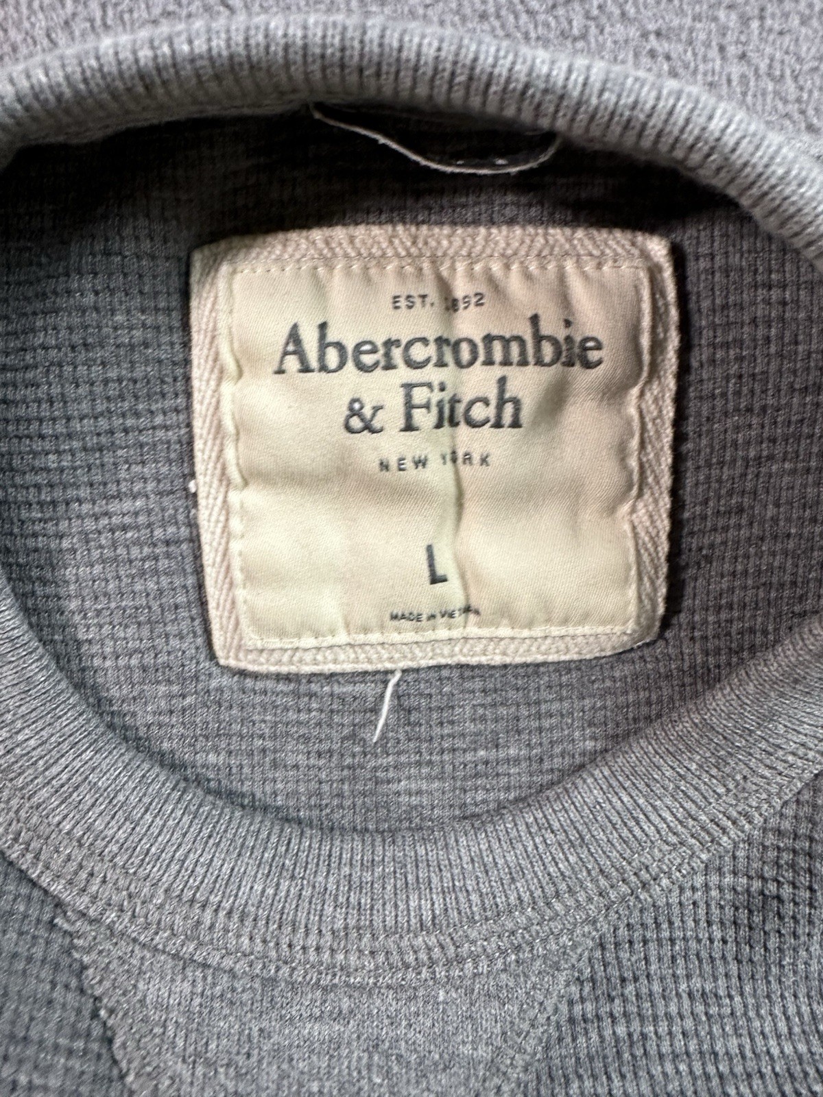 VTG Y2K Abercrombie Fitch Embroidered Thermal Waffle Knit Men’s Large Muscle gallery