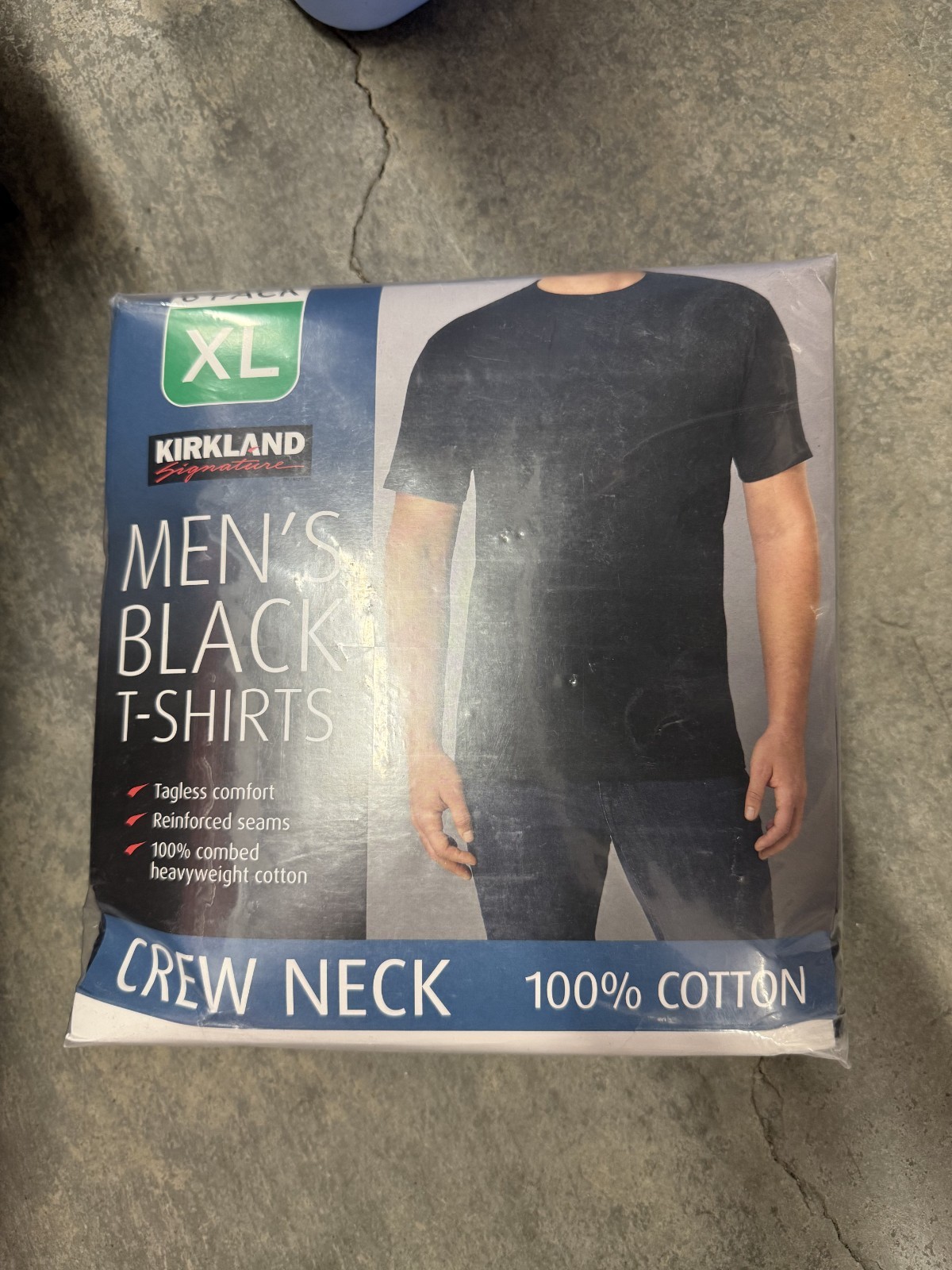 Kirkland Signature Men’s Crew Neck Tee, XL 6-pack Heavyweight Cotton Black gallery
