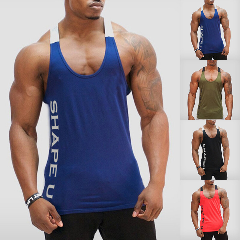 Men's Sleeveless Workout Tank Top Bodybuilding Gym Sports Muscle Fitness T-Shirt gallery