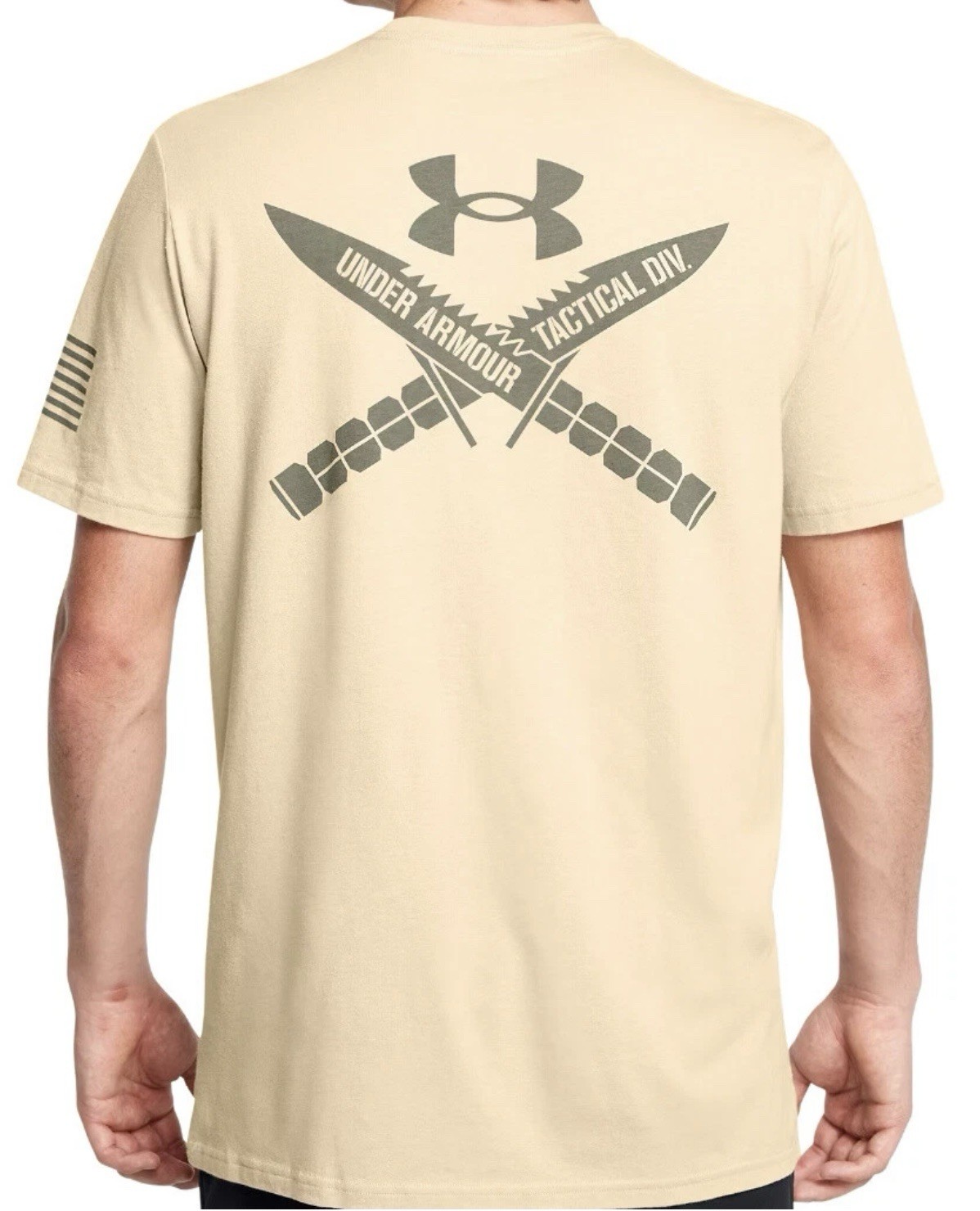 NWT Under Armour UA Men’s Freedom TAC Logo Knife Desert Sand T-Shirt XL! ⚡️🇺🇸