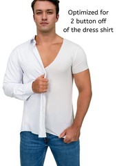 Deep V Neck Undershirts for Men-Sweatproof White V-Neck Short Sleeve Mens Tsh…