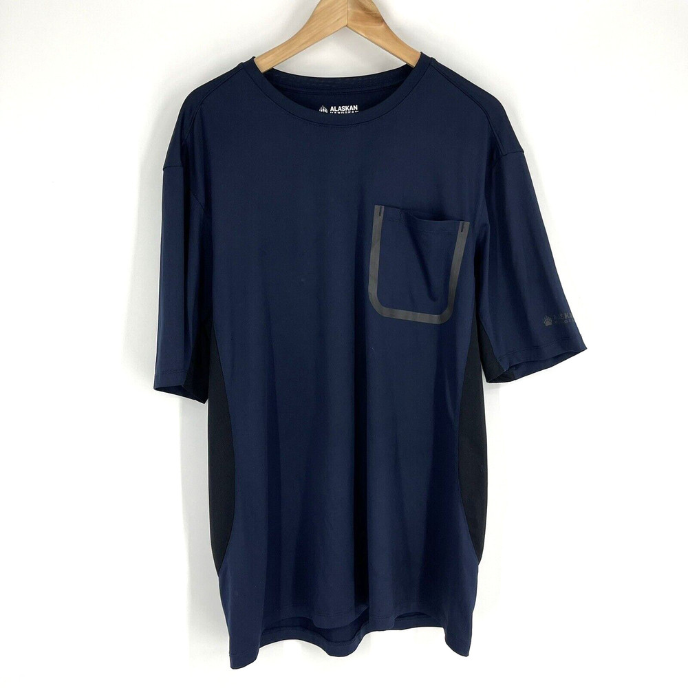 Duluth Trading Alaskan Hardgear T-Shirt Size Medium Men Navy Permafrost Tee Crew