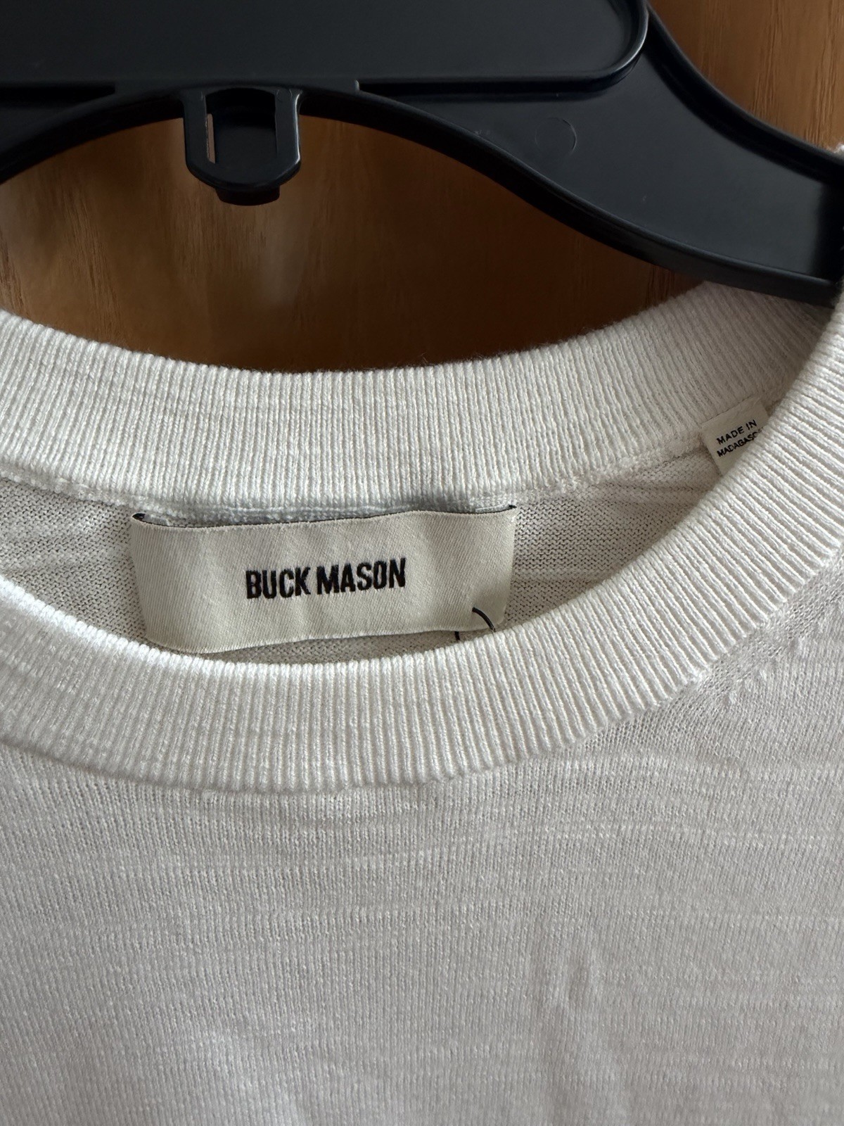 New Buck Mason Avalon Knit Tee Size L Ivory $98 gallery