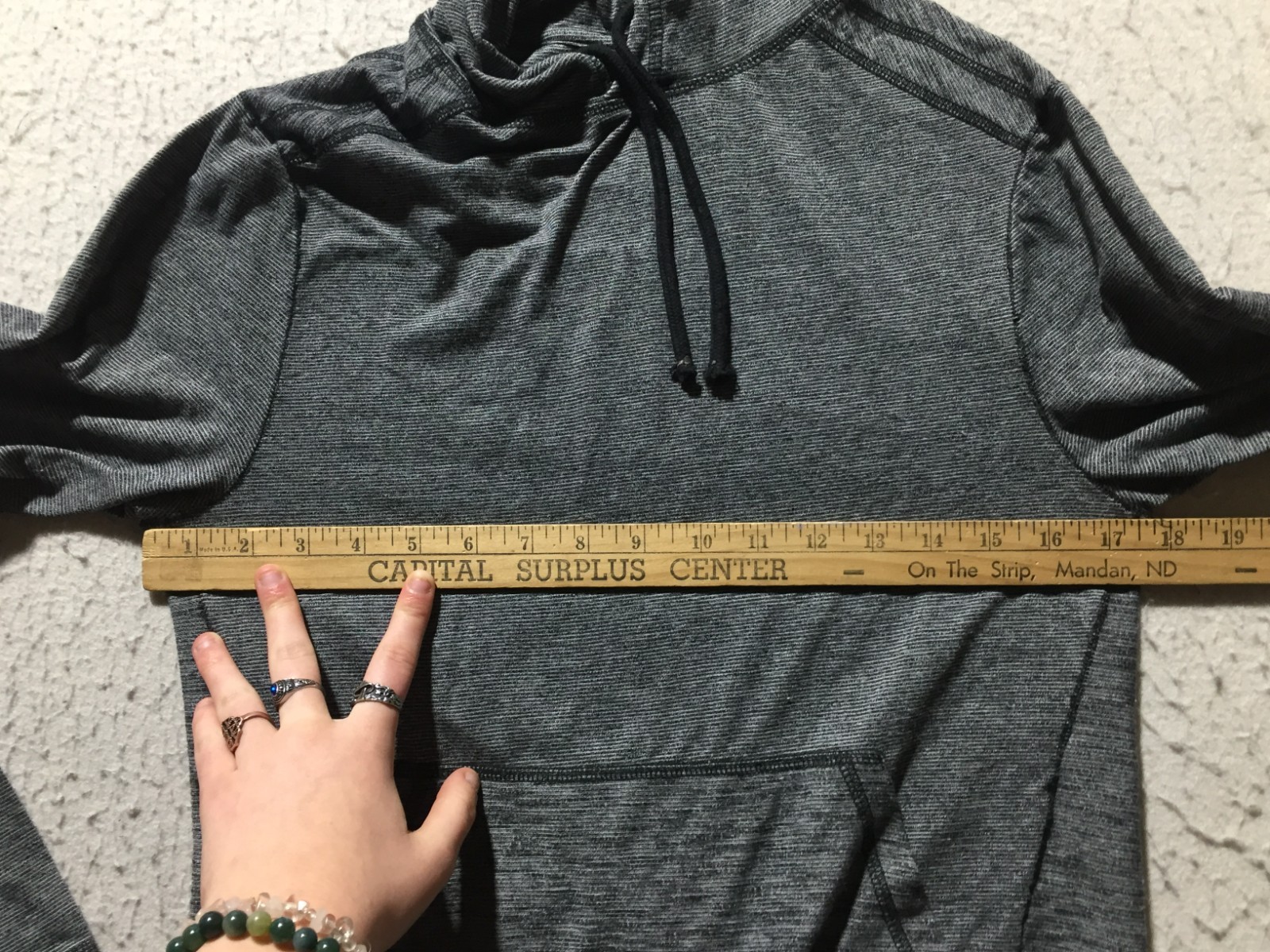 BKE Hooded Shirt Mens S Small Gray Long Sleeve Pocket Drawstring Hood gallery