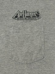 Ape Hangers Bar & Grill Distressed Gray Pocket T-Shirt Large (L)