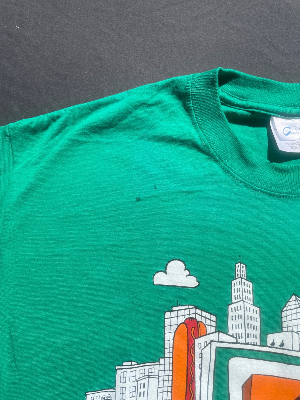 MENS VINTAGE GREEN NOVELTY 7-11 SHIFT TEE ST089 gallery