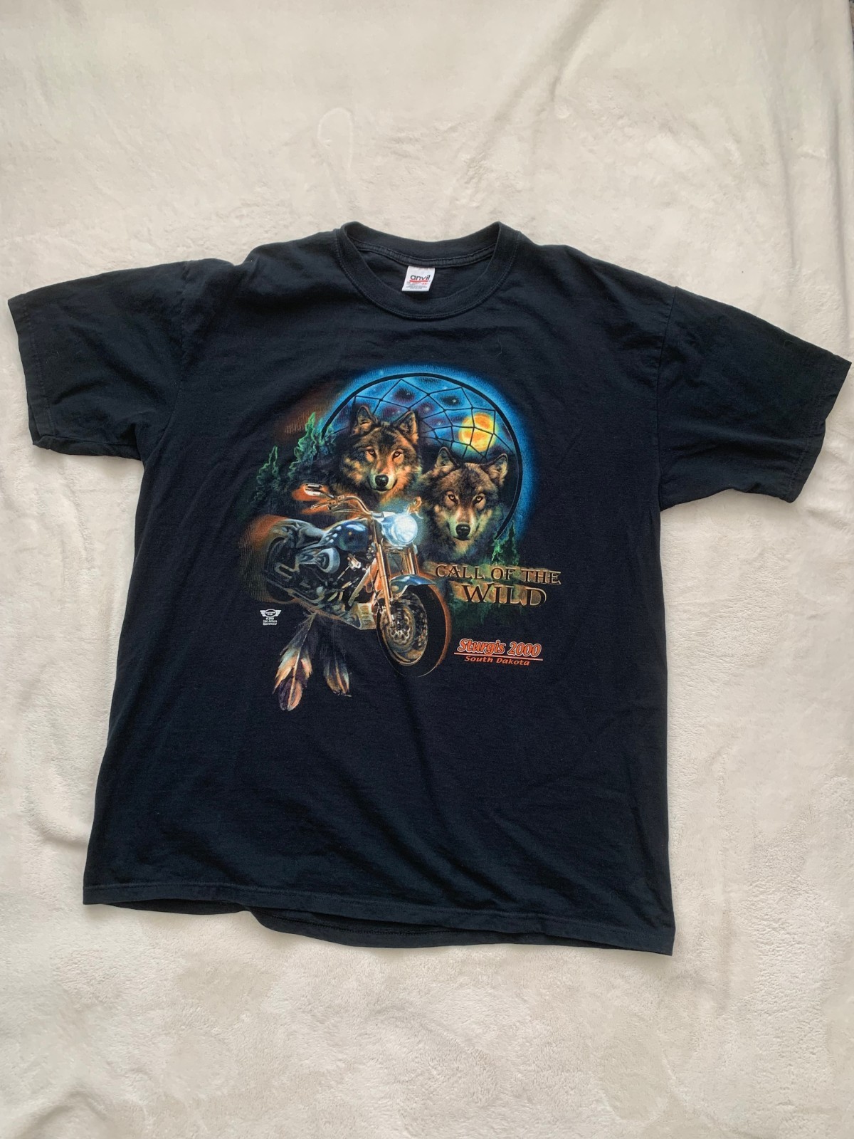 Sturgis Shirt Men 2X Rats Hole 2000 Cotton Wolf Wild Motorcycle Custom Chopper gallery