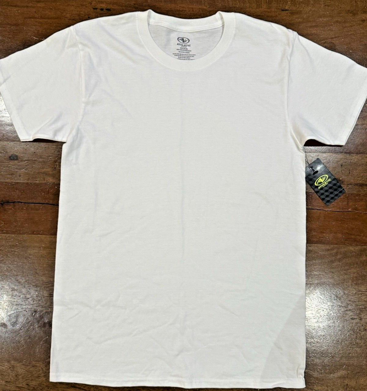 Athletic Works Men's 100% Cotton White T Shirt Loose Fit -Choose Size -NWT gallery