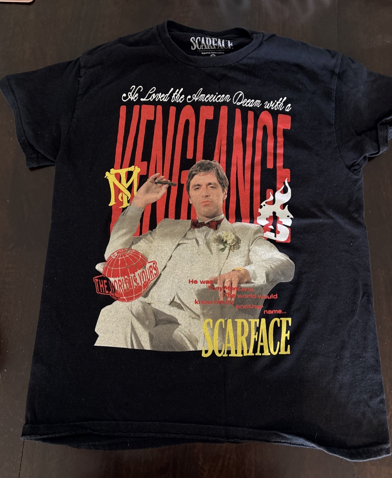 Scarface The Movie Vengeance Graphic T-Shirt, Black, Size: Medium