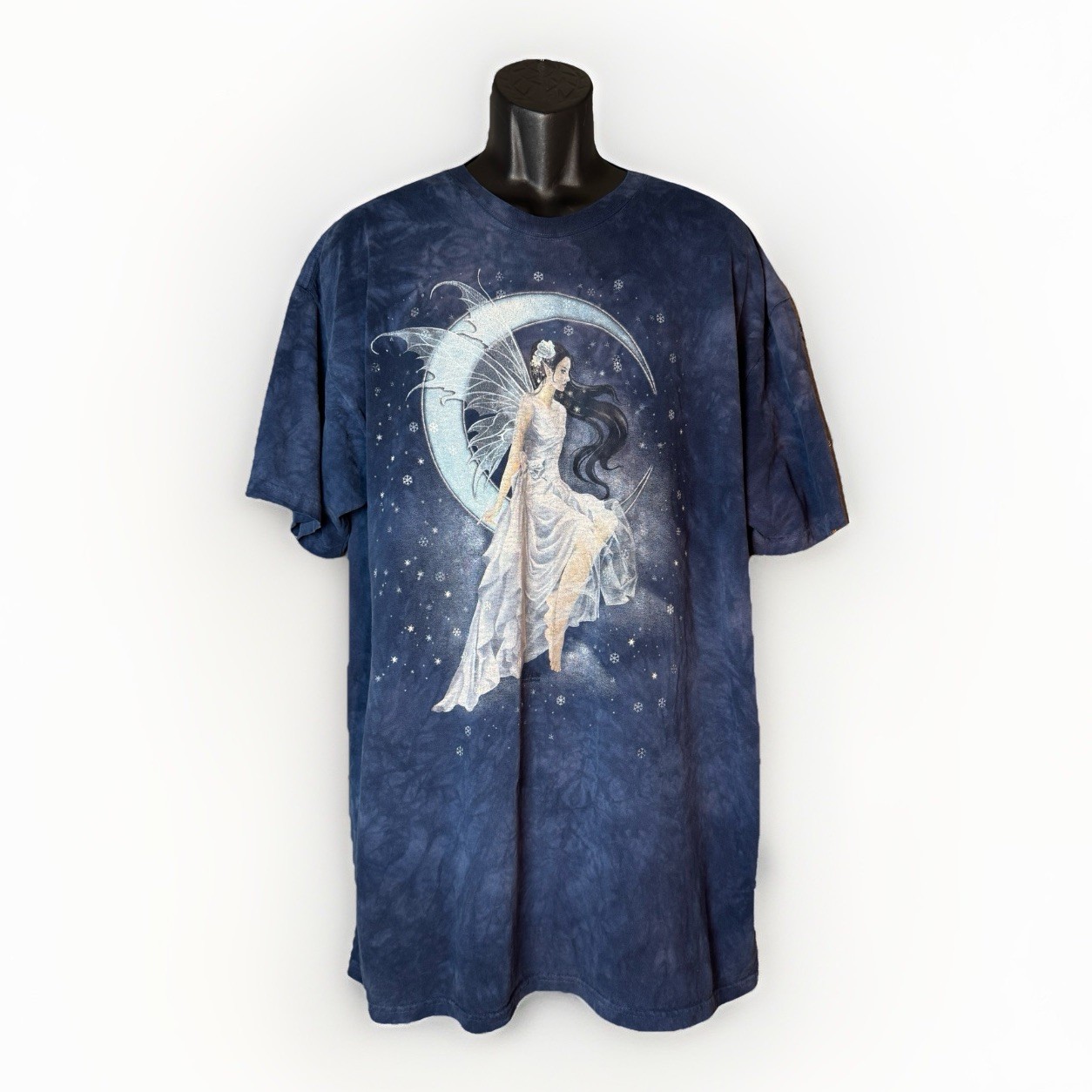 VTG The Mountain Moon Fairy Elf T-shirt Adult 2XL Blue Tie-Dye Pixie Fairycore