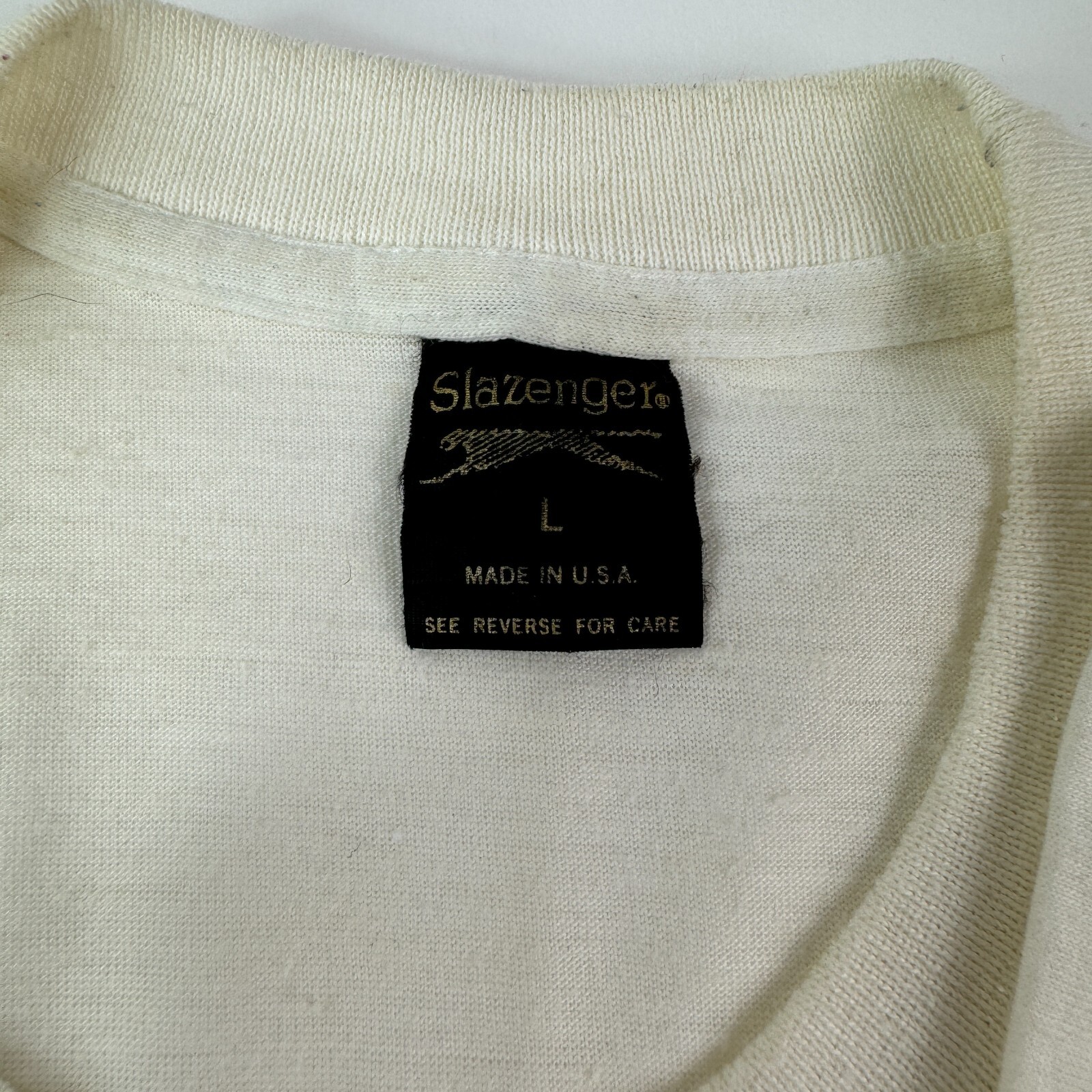 Vintage 80s Slazenger Mens T Shirt 1988 Summer Olympics Long Jump White Large gallery