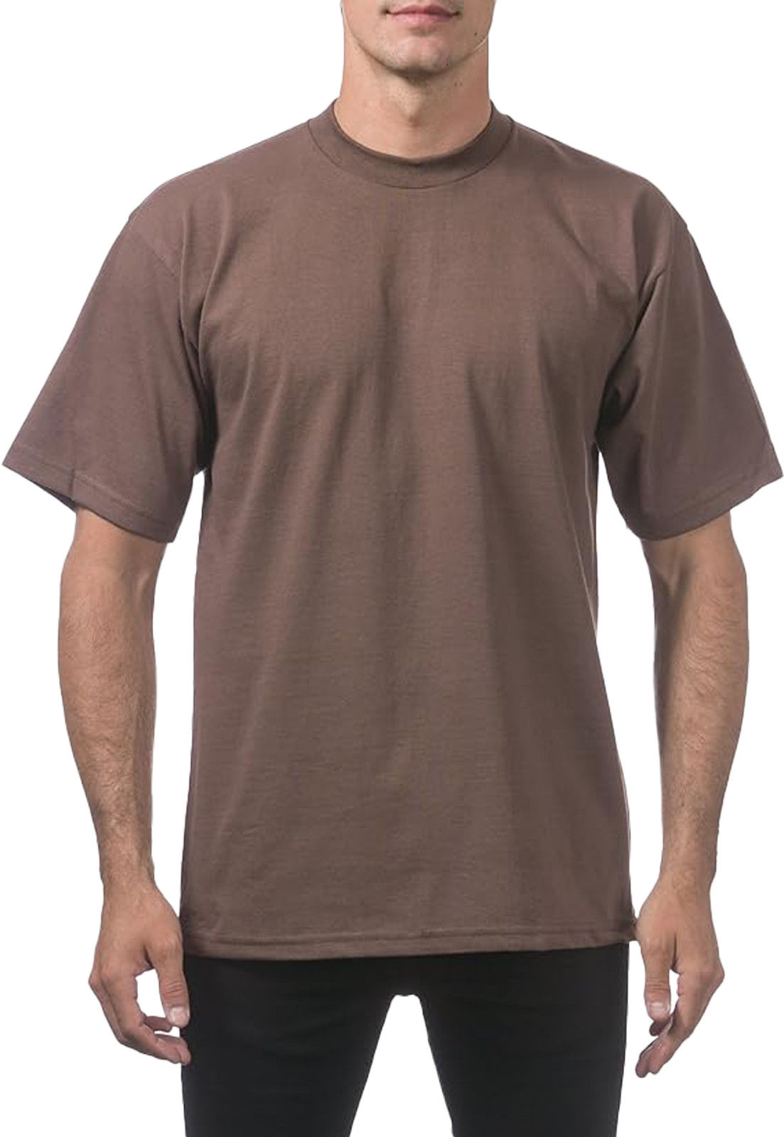 Pro Club Men's Heavyweight T-Shirt Crew Neck Plain Blank Short Sleeve Tee All Si gallery