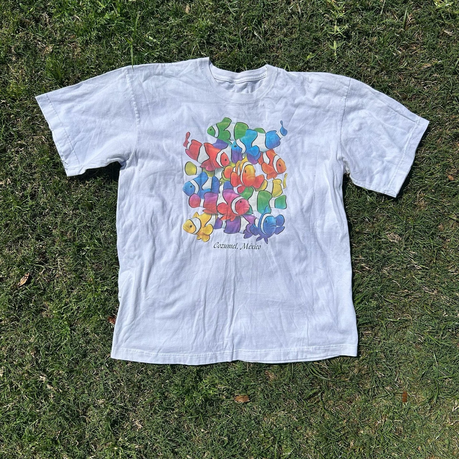 Vintage 90s Royce B. McClure Cozumel Mexico Clown Fish Graphic T-Shirt