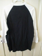 907W1 Champion T137 Authentic Apparel Baseball Tee Small LG Black & White
