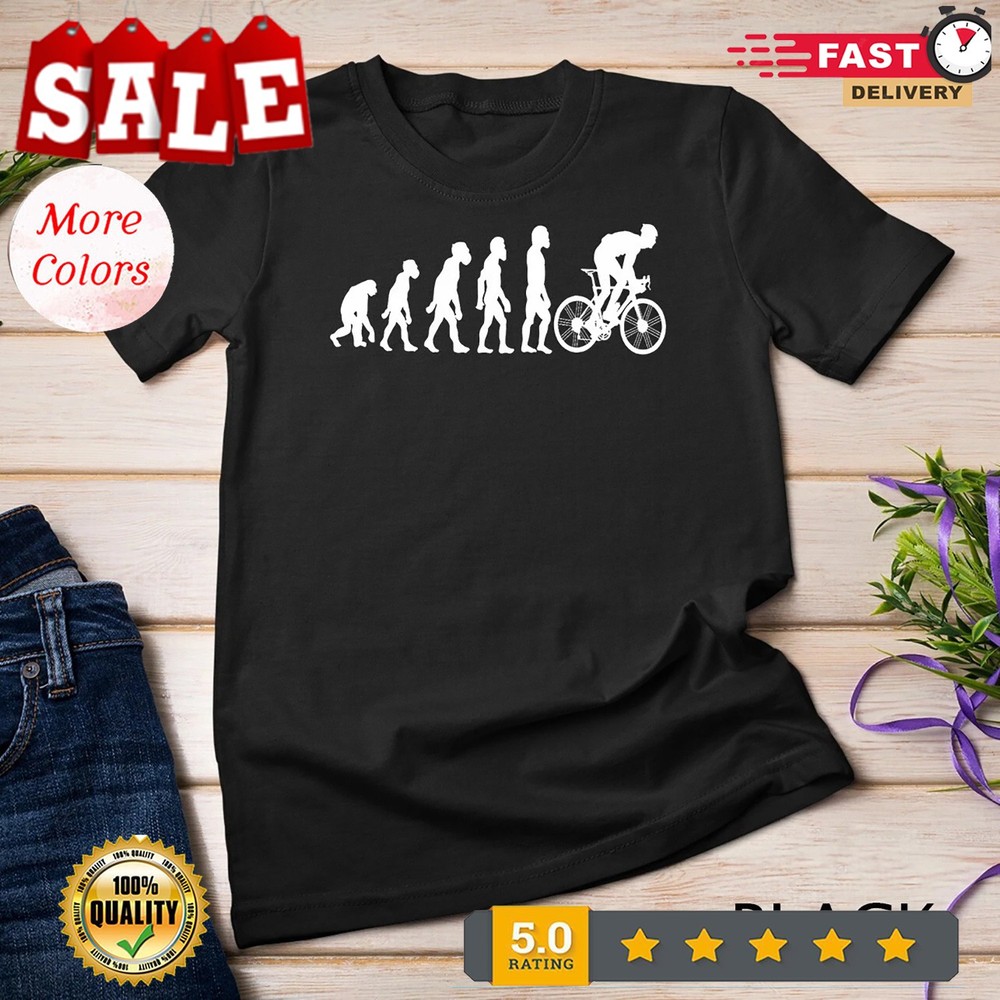 2025/Funny Human Cycling Evolution Athlete Bike Cyclist Biker T-Shirt Unisex T-s