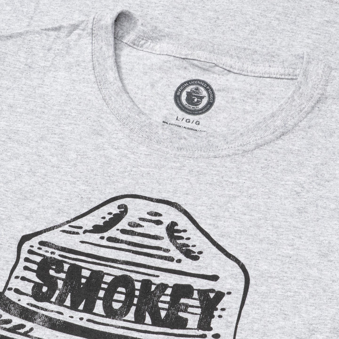 Smokey the Bear Adult UnisexTonal Heather Gray T-Shirt (XS - 3XL) gallery