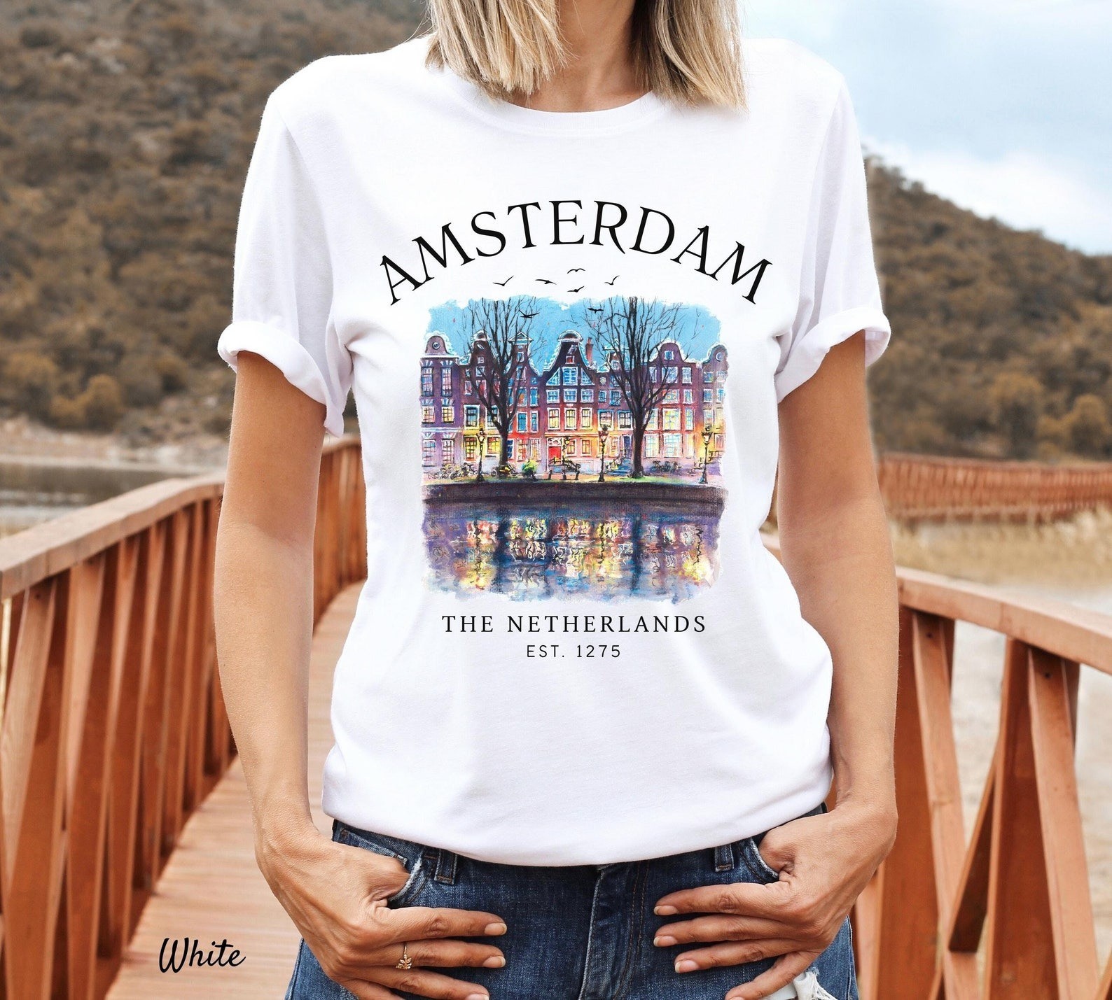 Amsterdam T-Shirt Travel Gift for Netherlands Lovers Souvenir Tee