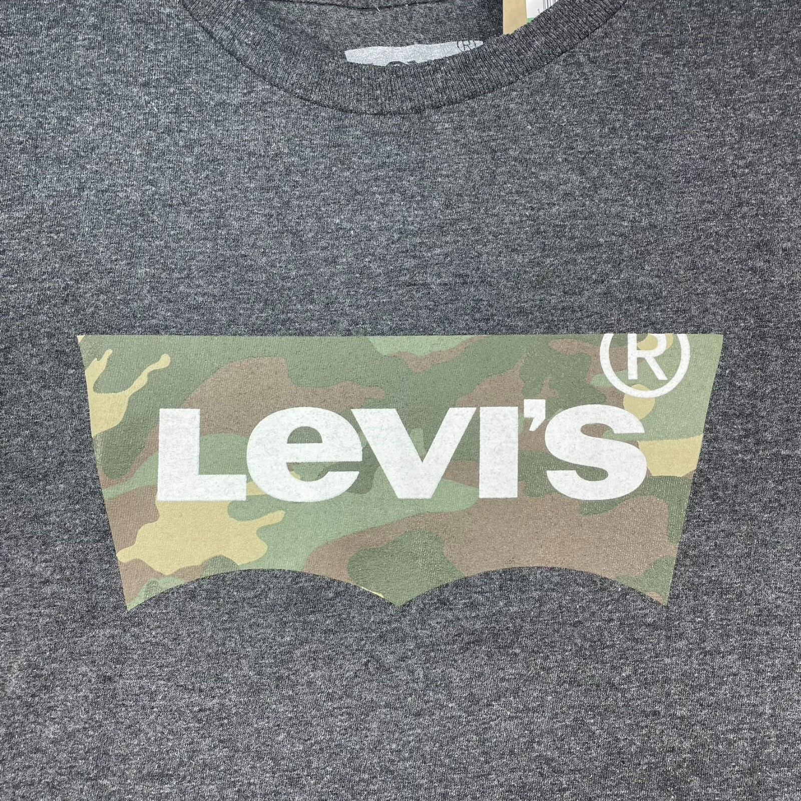 Levis Shirt Mens size Large Gray Short Sleeve Levis Big Logo Camo Tshirt New gallery