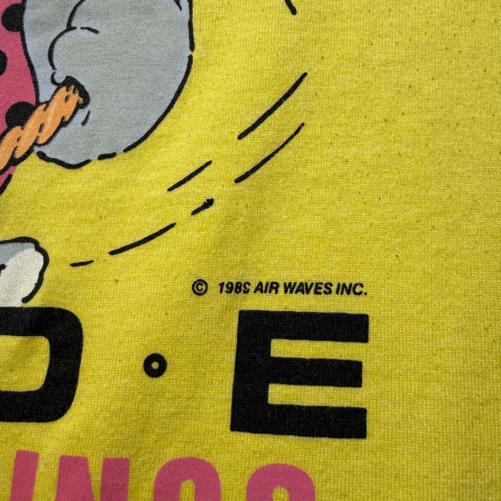 Vintage 80s 1989 Caution Bunny Wide Mood Swings Cartoon Funny Shirt USA Size XL gallery