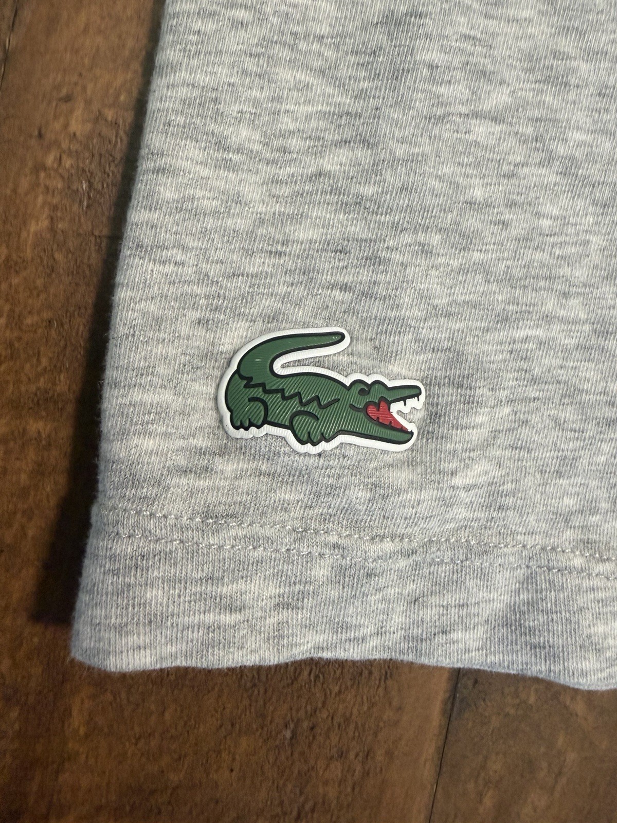 Lacoste Men’s Tee Shirt Size M Cotton Spandex Blend Pocket Gray Speedwear gallery