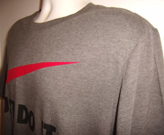 NIKE: Men’s Gray Short Sleeve Tee Shirt Large “Just Do It” Logo