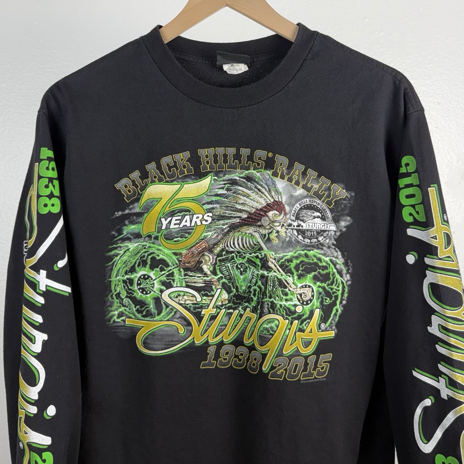 Sturgis Black Hills Rally 75th Anniversary Y2K Long Sleeve T Shirt Size Medium gallery