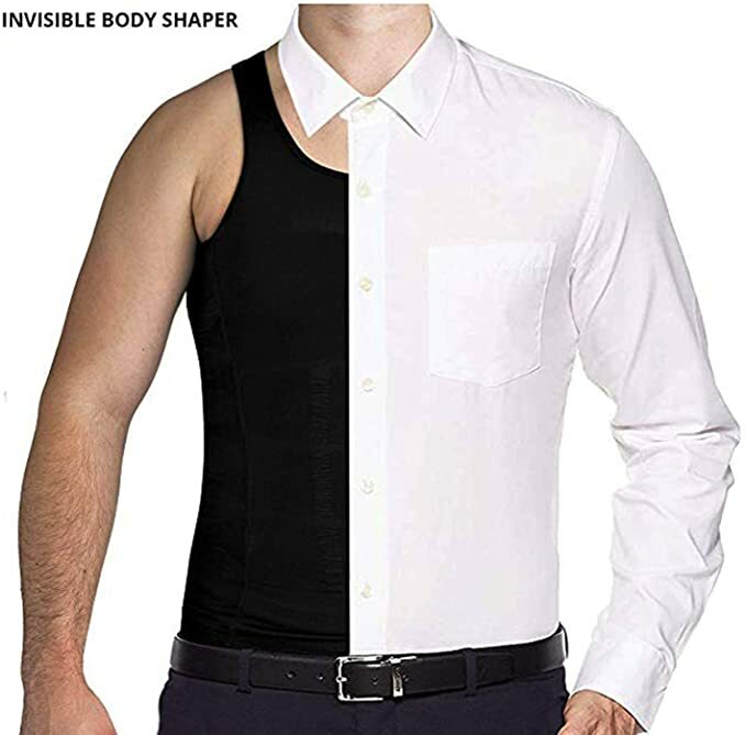 Men Slimming Body Shaper Abs Abdomen Compression Vest Workout Tank Tops Shirts gallery