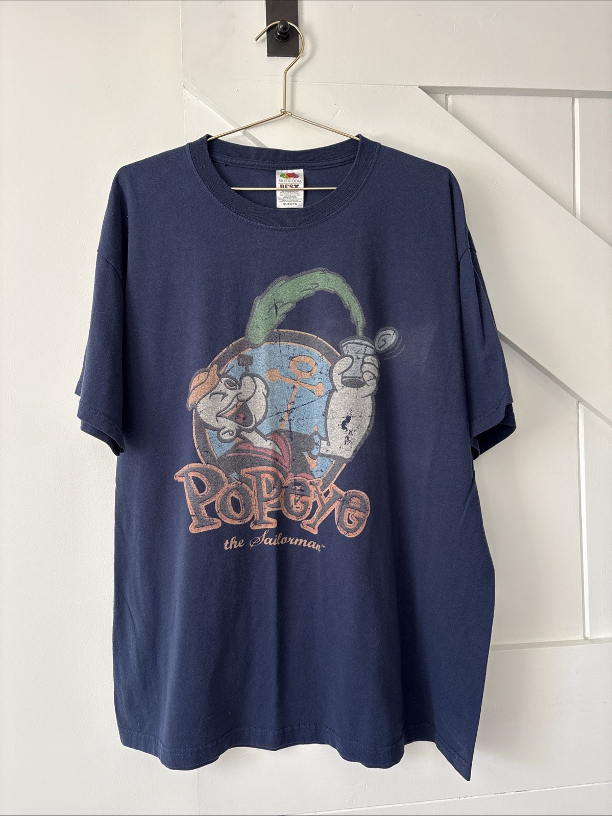 Fruit Of The Loom Popeye the Sailorman T Shirt Size XL Blue Graphic Print gallery