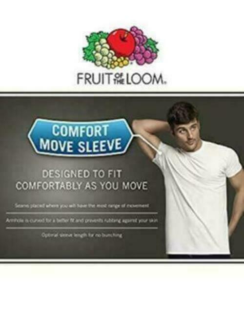 Fruit of the Loom Men's 6-Pack Stay Tucked V-Neck T-Shirt,White,Large gallery