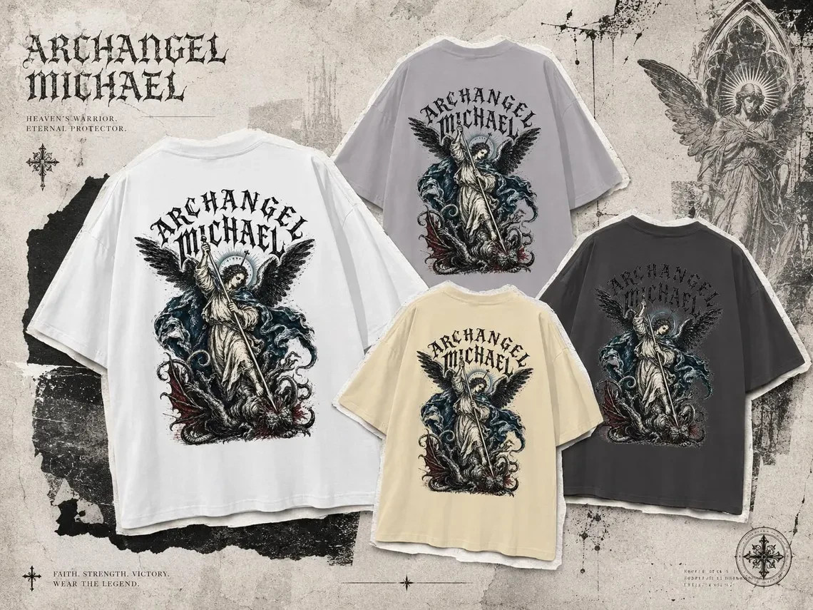 Archangel Michael Shirt: Christian Streetwear Faith Apparel Catholic T-Shirt gallery