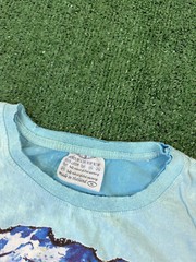 Vintage Y2K 2000s Hippie Boho Graphic Blue Tie Dye T Shirt Size XL Indie Tee