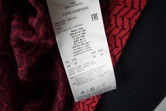 Giorgio Armani Black Label Red Black Woven Polyamide Blend T Shirt 48 NEW