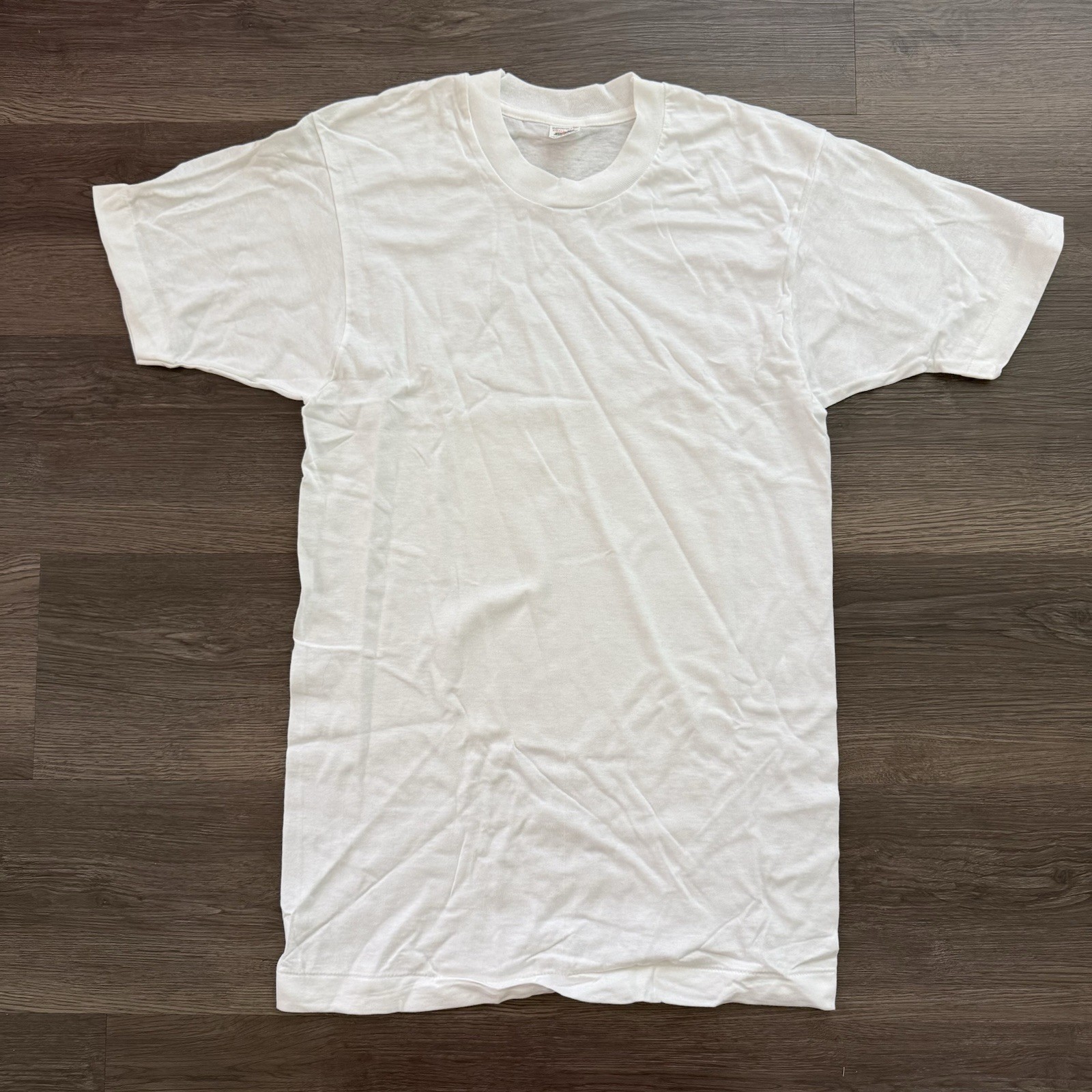 VTG 80s Fruit of the Loom THIN T-Shirt White S 34-36 Blank USA NOS gallery