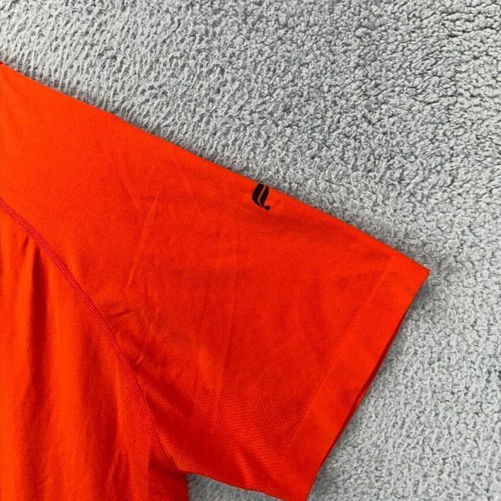 Fabletics T-Shirt Adult XL Orange Nylon Blend Hiking Short Sleeve Tee Logo Mens gallery