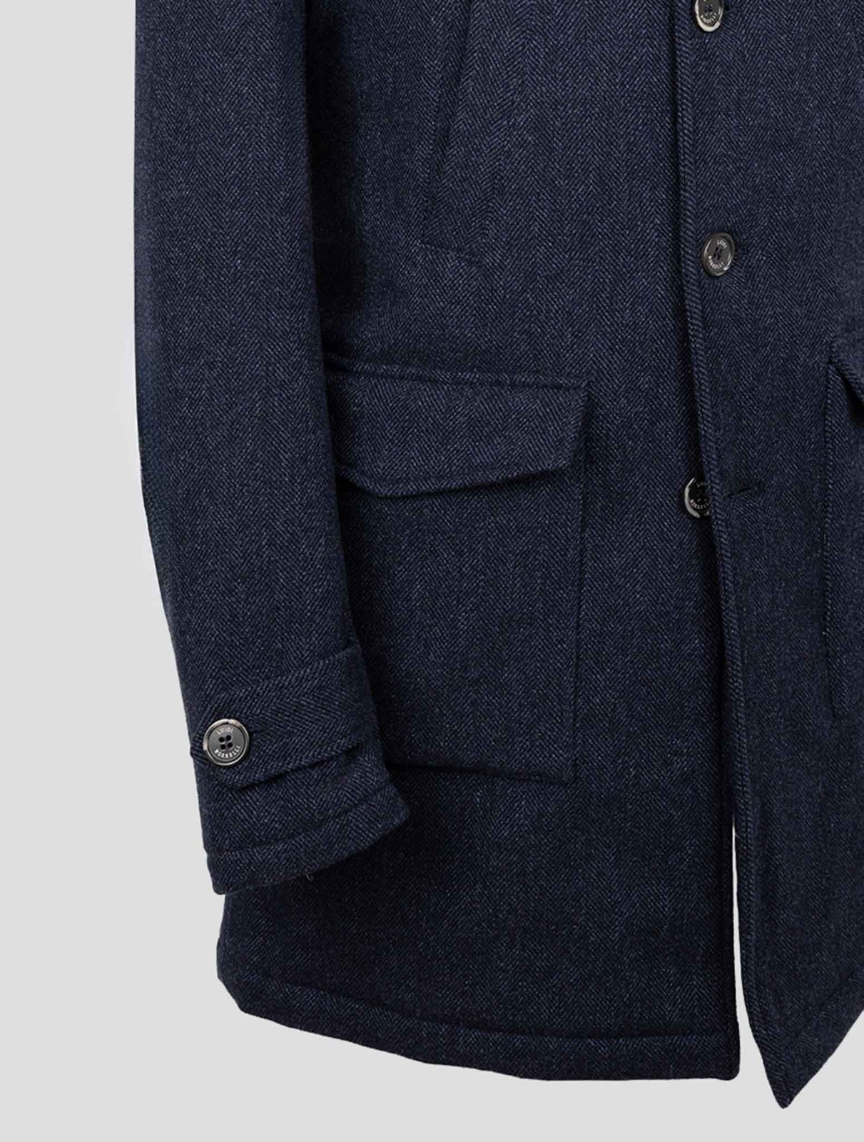 NEW LUIGI BORRELLI BLUE VIRGIN WOOL CASHMERE OVERCOAT US 46 - EU 56 BOR25 gallery