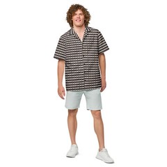 Studded Look – Black Lightweight Casual Button Up Dress Shirt