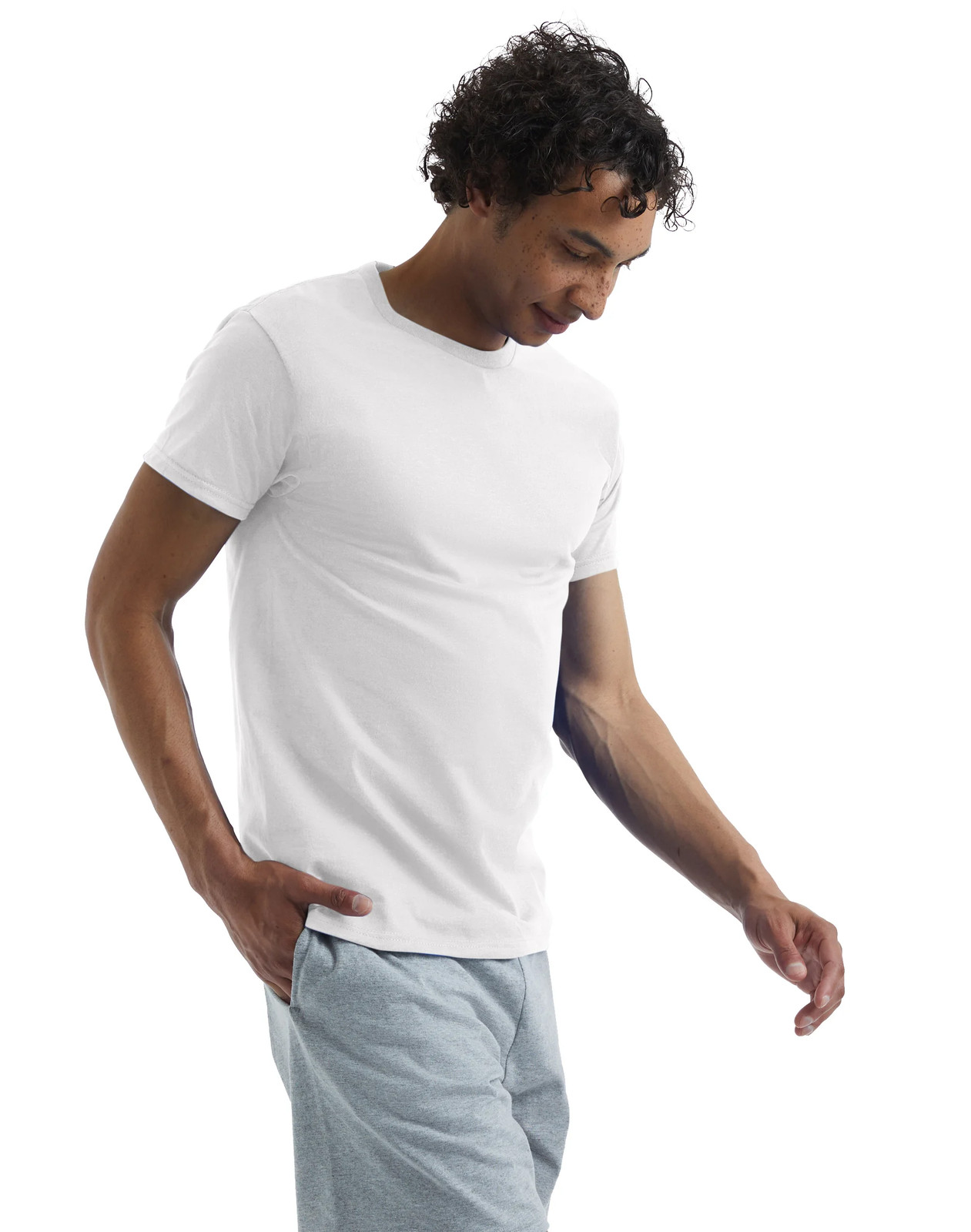 Hanes Mens T-Shirt Comfort Soft 100% Cotton Short Sleeve TAGLESS Tee Plain Blank gallery