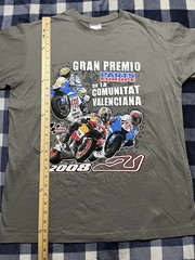 Vintage Gran Premio De Comunitat Valenciana 2008 MotoGP F1 Shirt Grey Large Y2K